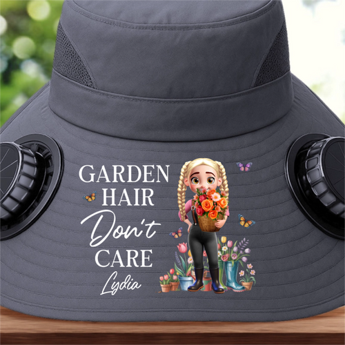 Custom Hat With Fans Solar Power - Personalized Garden Gifts For Gardeners - Garden Queen Vibes