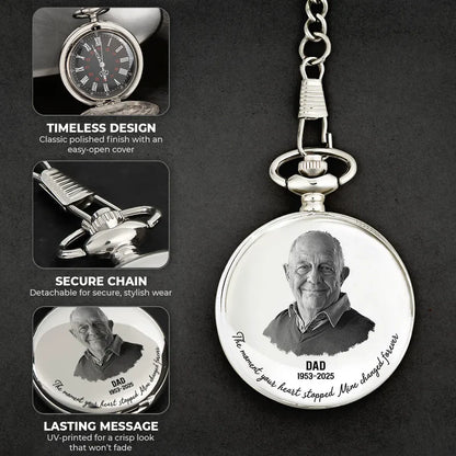 Custom Photo The Moment Your Heart Stopped Mine Changed Forever - Personalized Pocket Watch
