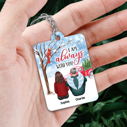 Always With You Snow Memorial Personalized Acrylic Keychain