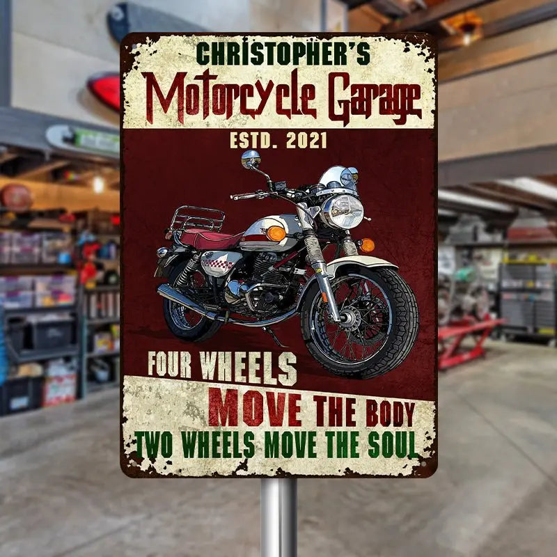 Garage - Garage Four Wheels - Personalized Metal Sign (LH) Metal Sign The Next Custom Gift