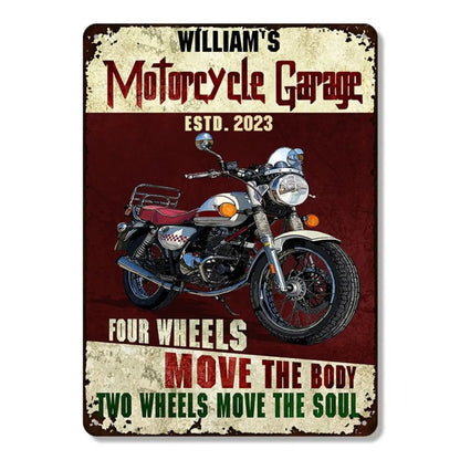 Garage - Garage Four Wheels - Personalized Metal Sign (LH) Metal Sign The Next Custom Gift