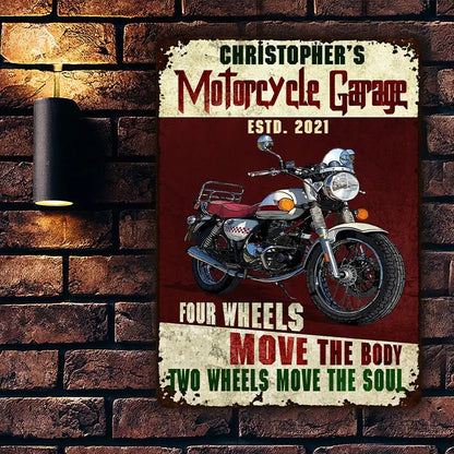 Garage - Garage Four Wheels - Personalized Metal Sign (LH) Metal Sign The Next Custom Gift