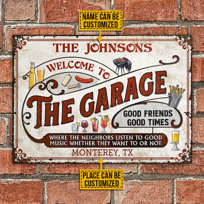 Garage Grilling Red Listen To The Good Music Custom Classic Metal Signs