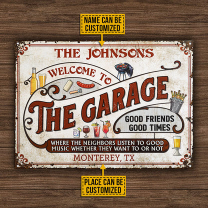 Garage Grilling Red Listen To The Good Music Custom Classic Metal Signs