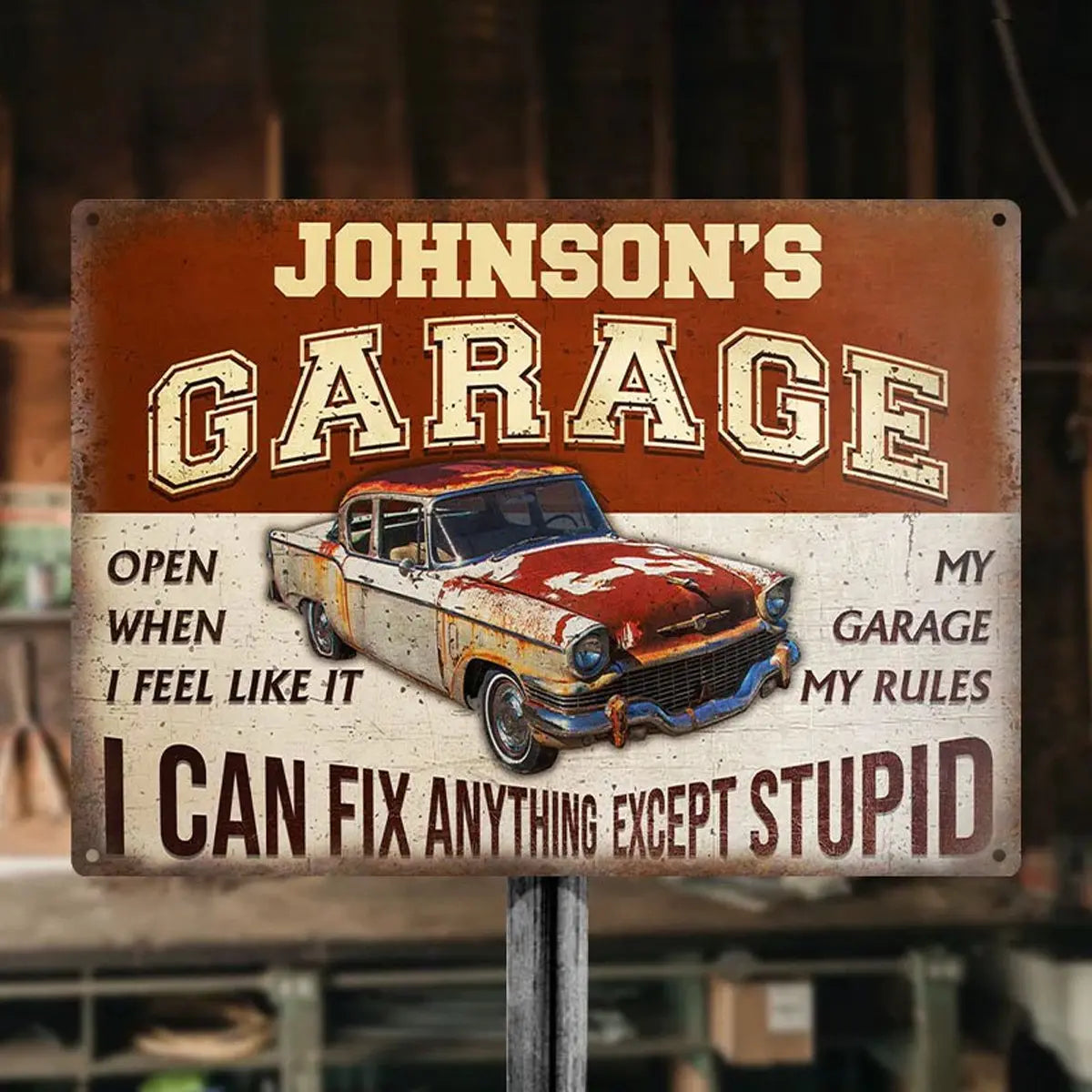 Garage Sign - Garage I Can Fix Anything - Personalized Metal Sign (LH) Metal Sign The Next Custom Gift