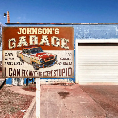 Garage Sign - Garage I Can Fix Anything - Personalized Metal Sign (LH) Metal Sign The Next Custom Gift