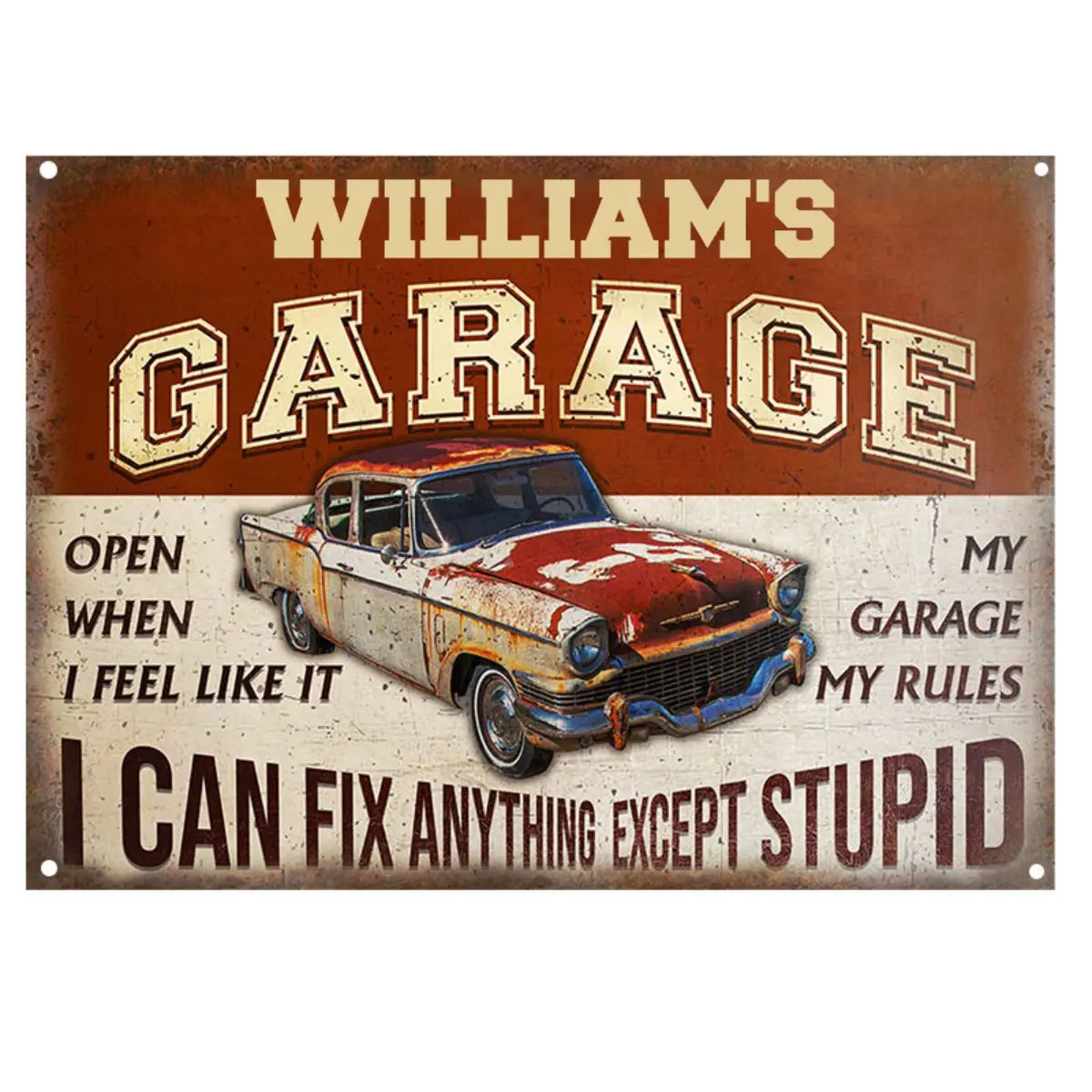 Garage Sign - Garage I Can Fix Anything - Personalized Metal Sign (LH) Metal Sign The Next Custom Gift