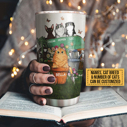 Garden Cat Gardener Plant Lover I Just Want To Work Custom Tumbler