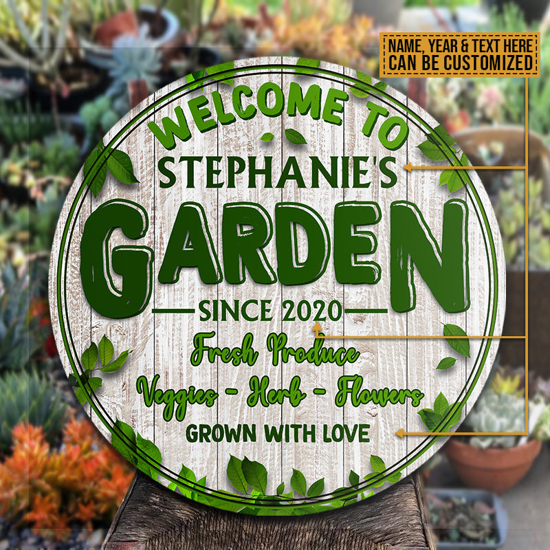 Garden Decorating Outdoor Custom Wood Circle Sign, Garden Sign Decoration, Outdoor Decoration