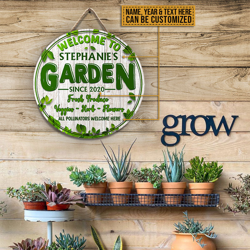 Garden Decorating Outdoor Custom Wood Circle Sign, Garden Sign Decoration, Outdoor Decoration