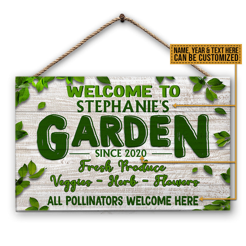 Garden Decorating Outdoor Custom Wood Rectangle Sign, Garden Sign Decoration, Outdoor Decoration