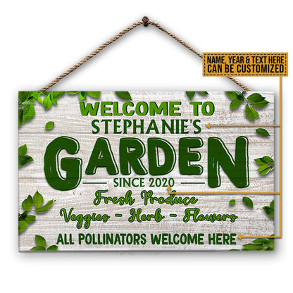 Garden Decorating Outdoor Custom Wood Rectangle Sign, Garden Sign Decoration, Outdoor Decoration