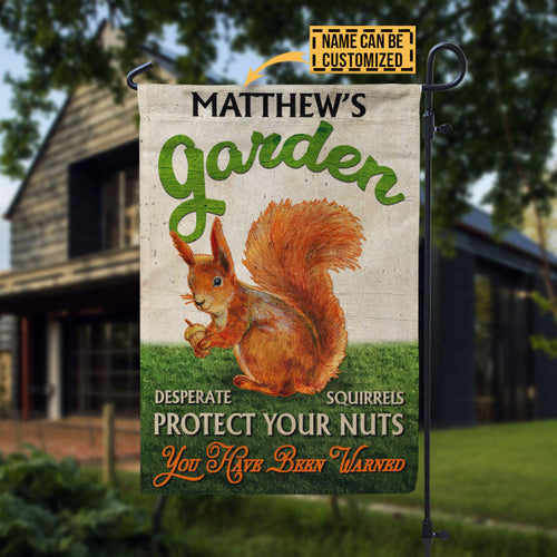 Garden Desperate Squirrels Custom Flag, Garden Decorations, Outdoor Decorating Ideas