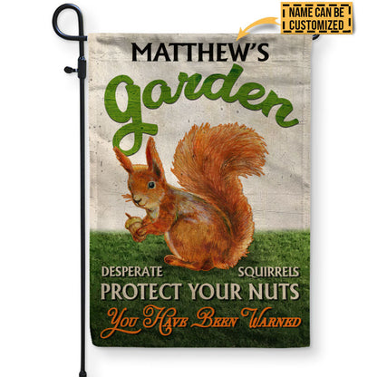 Garden Desperate Squirrels Custom Flag, Garden Decorations, Outdoor Decorating Ideas