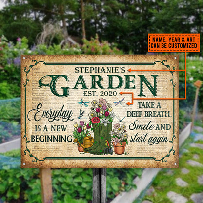 Garden Dictionary Everyday Is A New Beginning Custom Classic Metal Signs
