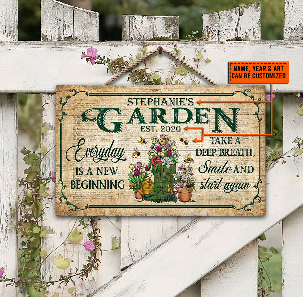 Garden Dictionary Take A Deep Breath Custom Wood Rectangle Sign