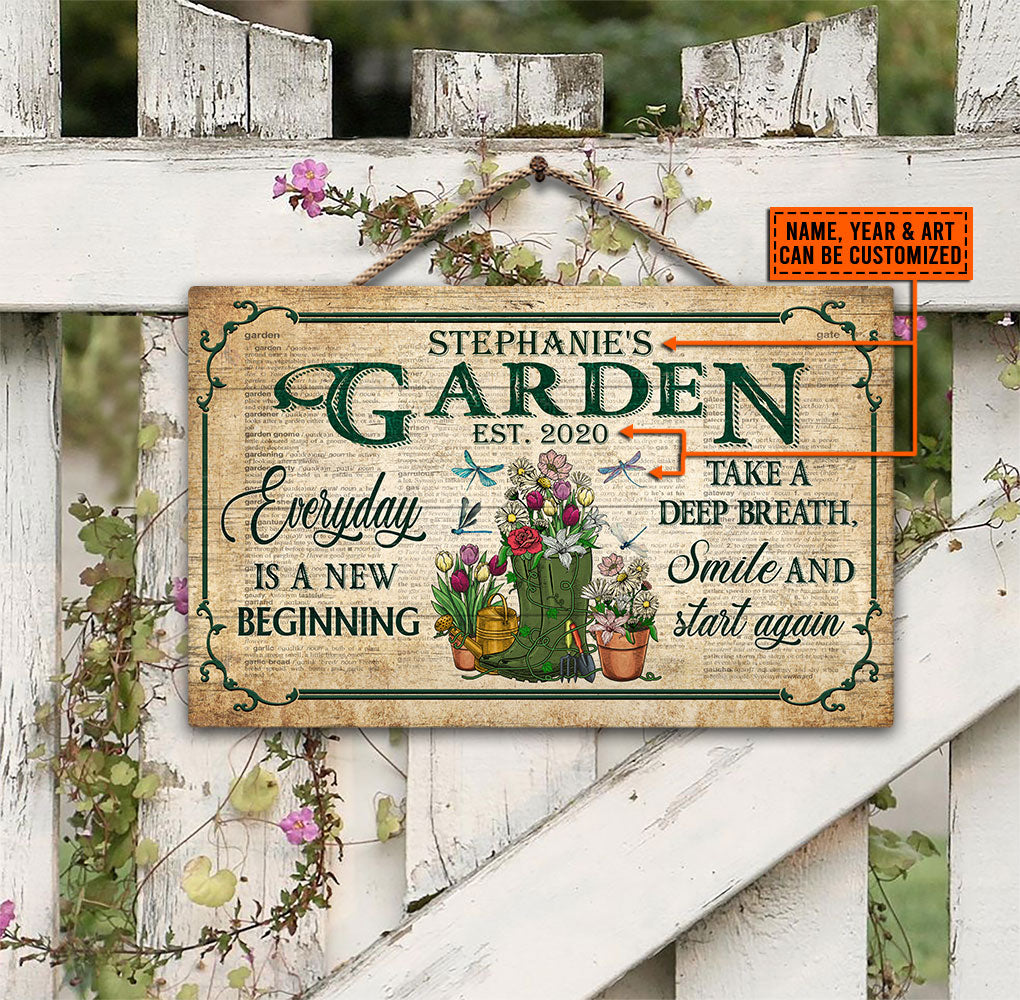 Garden Dictionary Take A Deep Breath Custom Wood Rectangle Sign