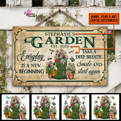 Garden Dictionary Take A Deep Breath Custom Wood Rectangle Sign