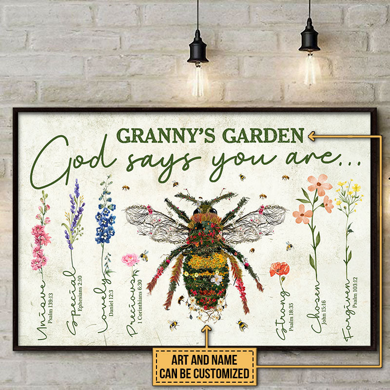 Garden Floral Art Gardener Plant Lover God Says Wall Art Custom Poster