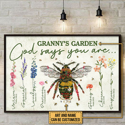 Garden Floral Art Gardener Plant Lover God Says Wall Art Custom Poster