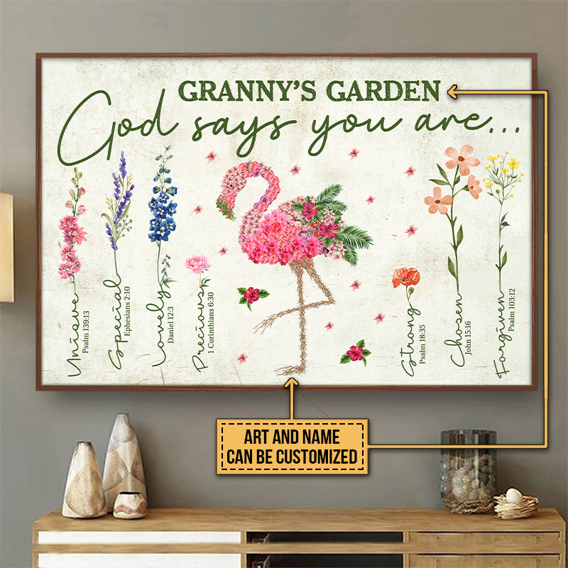 Garden Floral Art Gardener Plant Lover God Says Wall Art Custom Poster