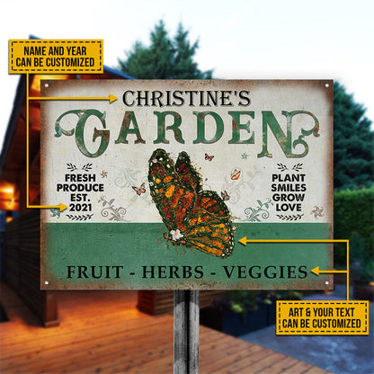 Garden Floral Art Plant Smiles Grow Love Custom Classic Metal Signs