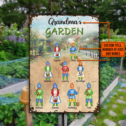 Garden Grandma Garden Grandpa Garden Custom Classic Metal Signs
