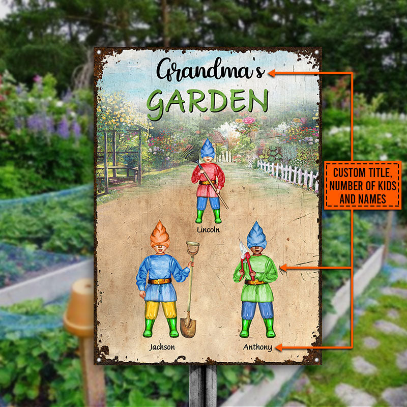 Garden Grandma Garden Grandpa Garden Custom Classic Metal Signs