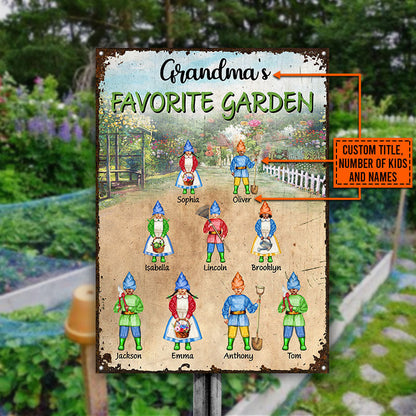 Garden Grandma Grandpa Favorite Garden Custom Classic Metal Signs