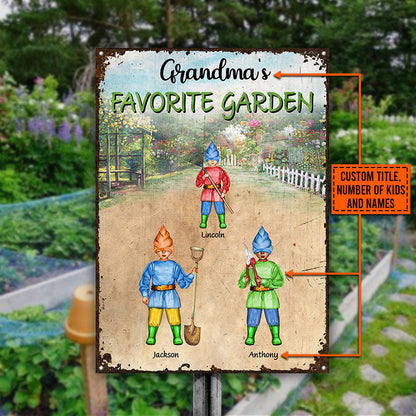 Garden Grandma Grandpa Favorite Garden Custom Classic Metal Signs