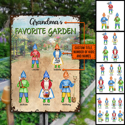 Garden Grandma Grandpa Favorite Garden Custom Classic Metal Signs