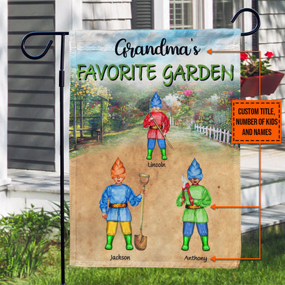 Garden Grandma Grandpa Favorite Garden Custom Flag