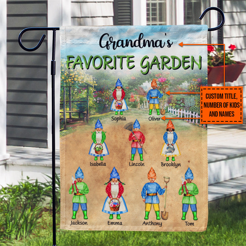Garden Grandma Grandpa Favorite Garden Custom Flag