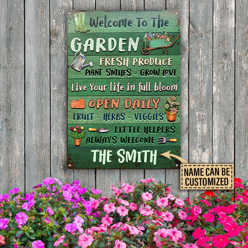 Garden Little Helpers Always Welcome Custom Classic Metal Signs