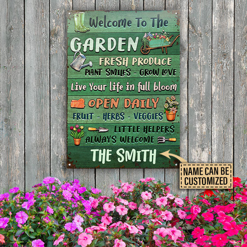 Garden Little Helpers Always Welcome Custom Classic Metal Signs