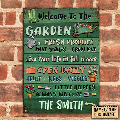 Garden Little Helpers Always Welcome Custom Classic Metal Signs