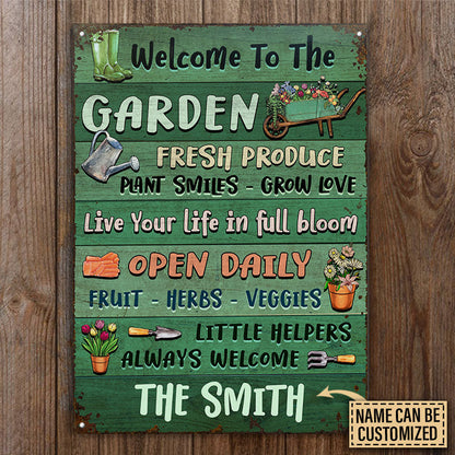 Garden Little Helpers Always Welcome Custom Classic Metal Signs