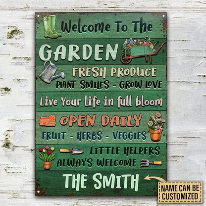 Garden Little Helpers Always Welcome Custom Classic Metal Signs