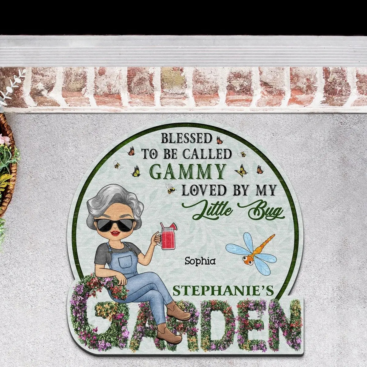 Garden Lovers - Beware A Crazy Plant Lady Lives Here - Personalized Custom Shaped Doormat (NM) Doormat The Next Custom Gift