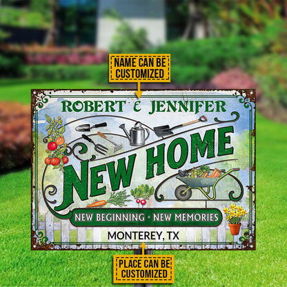 Garden Married Couple New Home Custom Classic Metal Signs