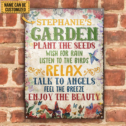 Garden Plant The Seeds Enjoy The Beauty Custom Classic Metal Signs