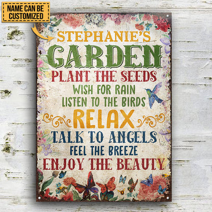 Garden Plant The Seeds Enjoy The Beauty Custom Classic Metal Signs