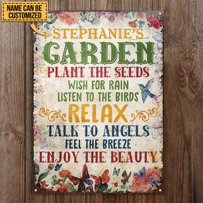 Garden Plant The Seeds Enjoy The Beauty Custom Classic Metal Signs