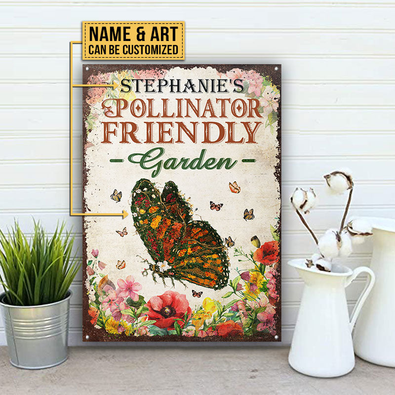 Garden Floral Art All Pollinators Watercolor Custom Classic Metal Signs