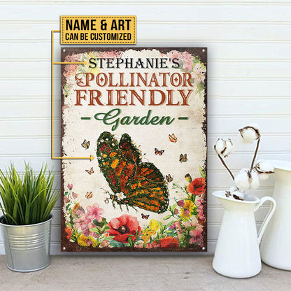 Garden Floral Art All Pollinators Watercolor Custom Classic Metal Signs