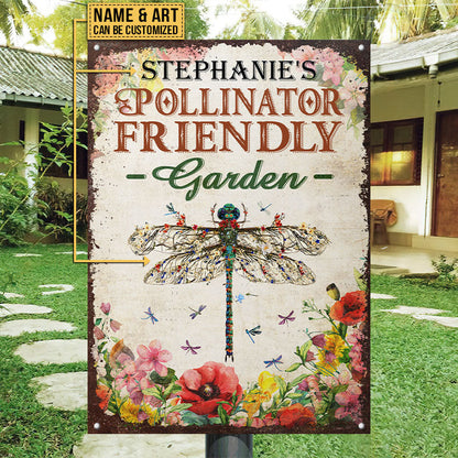 Garden Floral Art All Pollinators Watercolor Custom Classic Metal Signs