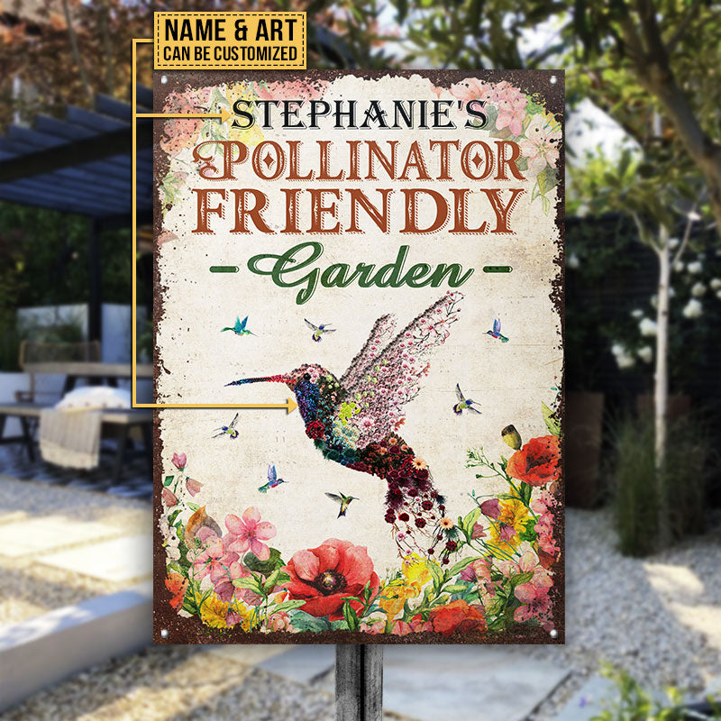 Garden Floral Art All Pollinators Watercolor Custom Classic Metal Signs