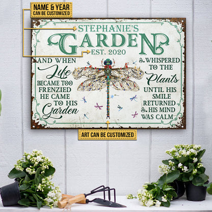 Garden Floral Art And When Life He Came Custom Classic Metal Signs