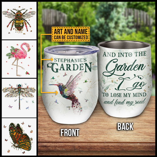 Garden Floral Art Find My Soul Custom Wine Tumbler