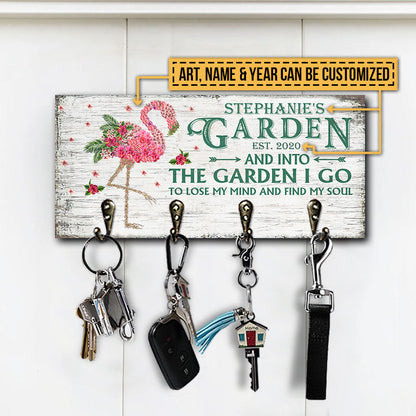 Garden Floral Art Find My Soul Personalized Custom Wood Key Holder